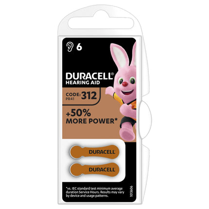 DURACELL Zinc air 312 | PR41 - Multipack - 6 Pieces - Button cell image