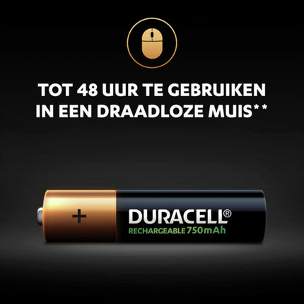DURACELL NiMH AAA | HR03 - Multipack - 4 Pieces - Rechargeable image