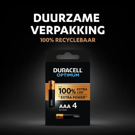 DURACELL Alkaline Optimum AAA | HR03 - Multipack - 4 Pieces image