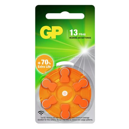 GP Zinc air 13 | PR48 | Orange - Multipack - 6 Pieces - Button cell image