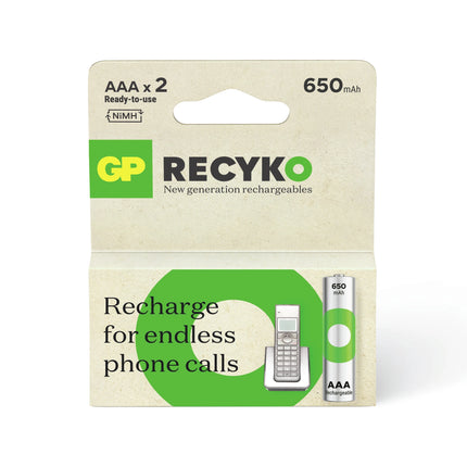 GP NiMH - Recyko AAA | HR03 - Duo Pack - Rechargeable image