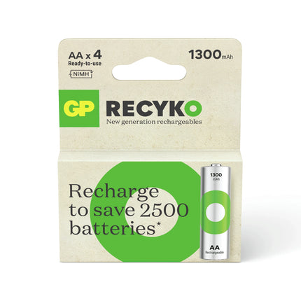 GP NiMH - Recyko AA | HR6 - Multipack - 4 Pieces - Rechargeable image