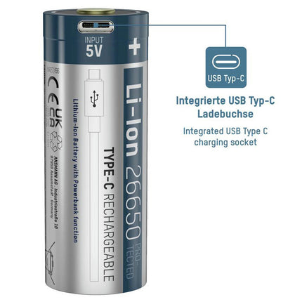 ANSMANN Li-Ion - USB-C 26650 - Rechargeable image