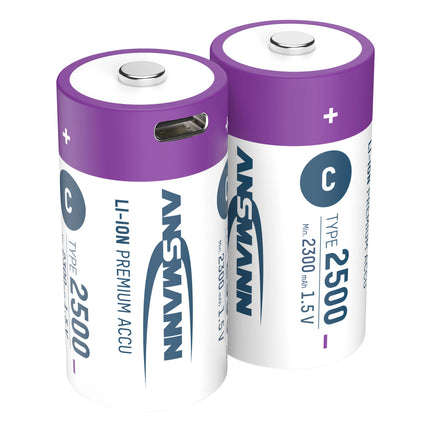 ANSMANN - rechargeable battery Li-Ion 2x C 2500mAh + cable image