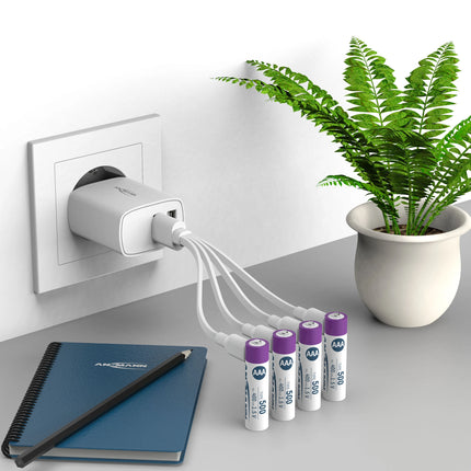 ANSMANN Li-Ion - USB-C AAA | HR03 - Multipack - 4 Pieces - Rechargeable image