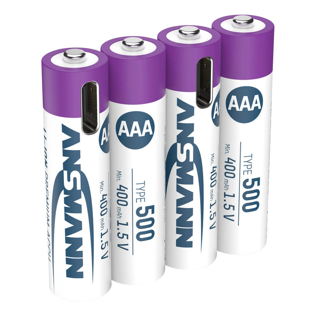ANSMANN Li-Ion - USB-C AAA | HR03 - Multipack - 4 Pieces - Rechargeable image