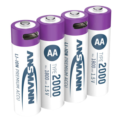 ANSMANN Li-Ion - USB-C AA | HR6 - Multipack - 4 Pieces - Rechargeable image