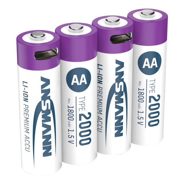 ANSMANN Li-Ion - USB-C AA | HR6 - Multipack - 4 Pieces - Rechargeable image