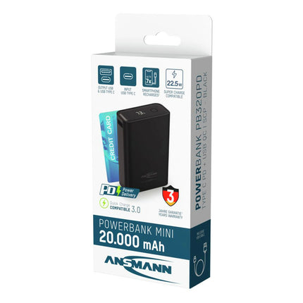 ANSMANN - Powerbank - PB222PD - White - 20000mAh - 1x USB-C (F) + 1x USB-A (F) image