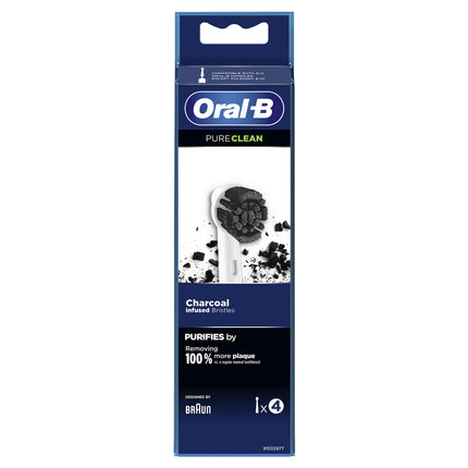 ORAL-B - Attachment brushes - Pure Clean Charcoal - 4 Pieces - White - EB20CH-4 image