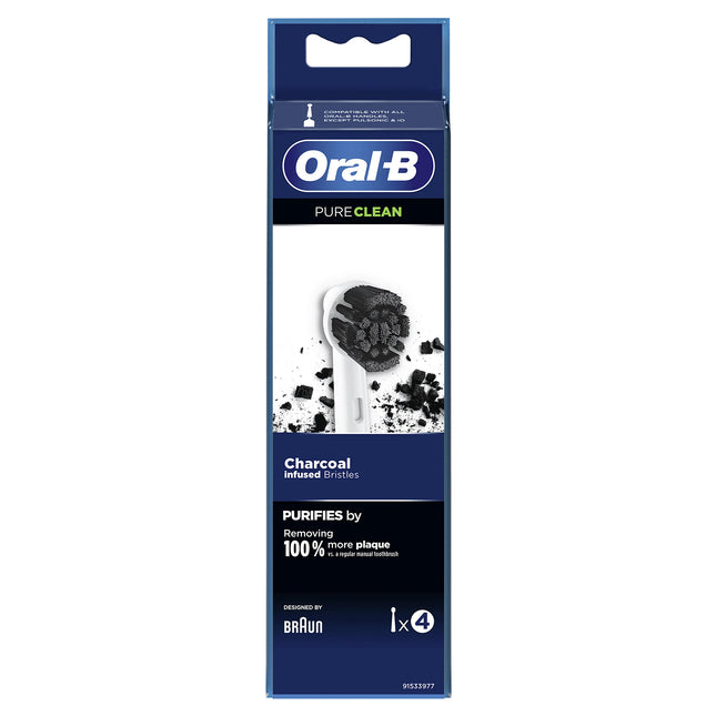 ORAL-B - Attachment brushes - Pure Clean Charcoal - 4 Pieces - White - EB20CH-4 image