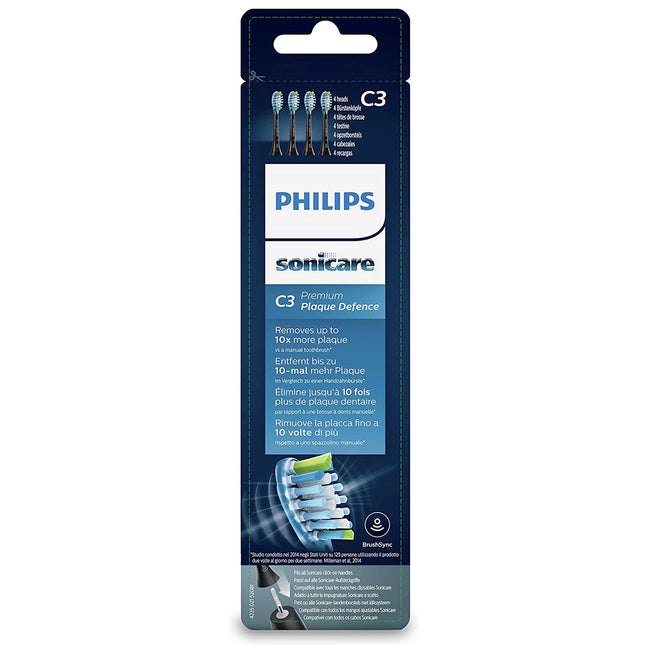 Philips - Attachment brushes - Sonicare C3 - Premium Plaque Defence - 4 Pieces - Black - HX9044 image