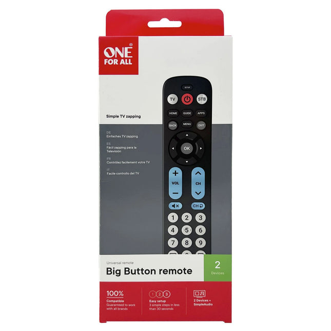 ONE FOR ALL - Remote - Universal - URC6821 - Large buttons image