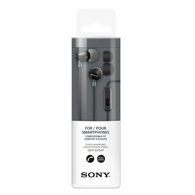 SONY - Earphone - Black - MDR-EX15AP - In-ear - 3.5 mm (M) image
