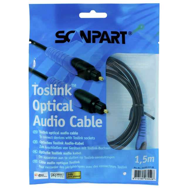 SCANPART - Optical cable - Toslink - Audio cable - Toslink (Male) - Toslink (Male) - 1.5 m image