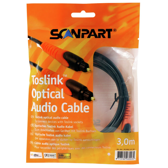 SCANPART - Optical cable - Toslink - Audio cable - Toslink (Male) - Toslink (Male) - 3.0 m image