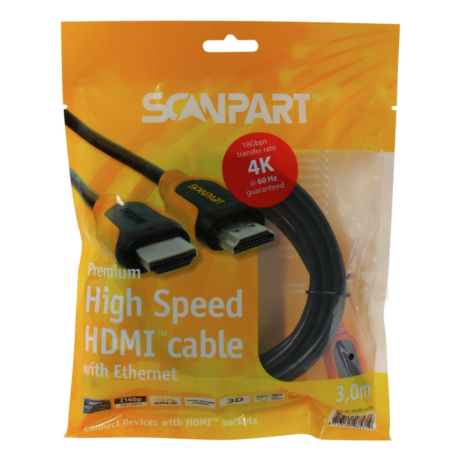 SCANPART - HDMI cable - HDMI (Male) - HDMI (Male) - 3.0 m image