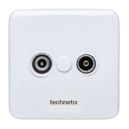 TECHNETIX - Connector - Adapter - COAX -  COAX (Female) + COAX (Male) - Ziggo Approved|Wall Connection|TRAS-2000|Wall Socket image