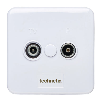 TECHNETIX - Connector - Adapter - COAX -  COAX (Female) + COAX (Male) - Ziggo Approved|Wall Connection|TRAS-2000|Wall Socket image