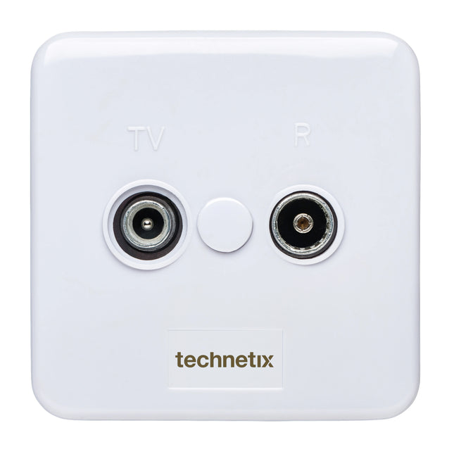 TECHNETIX - Connector - Adapter - COAX -  COAX (Female) + COAX (Male) - Ziggo Approved|Wall Connection|TRAS-2000|Wall Socket image