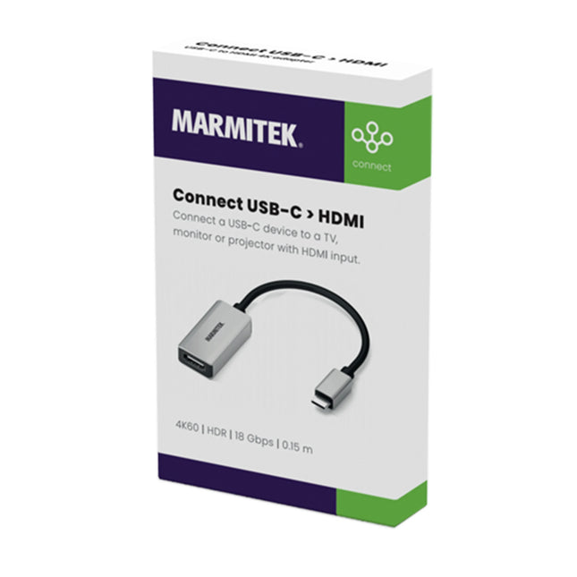 MARMITEK - adapter cable USB-C (M) - HDMI (F) 15cm image