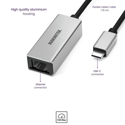 MARMITEK - adapter cable USB-C (M) - UTP (F) RJ-45 image