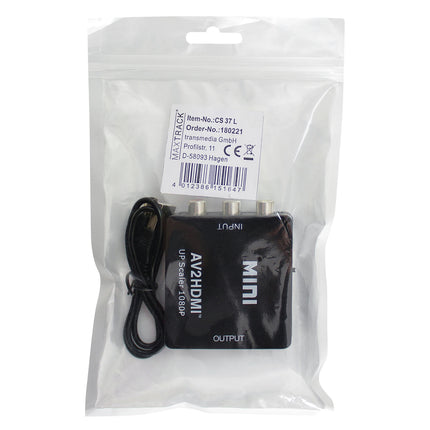 HOUSEBRAND - AV Converter - HDMI - Tulp (Female) - HDMI (Female) - From AV to HDMI image