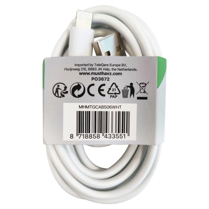 MUSTHAVZ - Charging- and Data cable - USB-A (Male) - Lightning (Male) - 2.0 m image