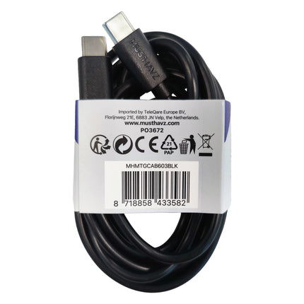MUSTHAVZ - Charging- and Data cable - USB-C (Male) - USB-C (Male) - 2.0 m image