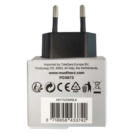 MUSTHAVZ - Charger - USB-C - 20 W - Black image