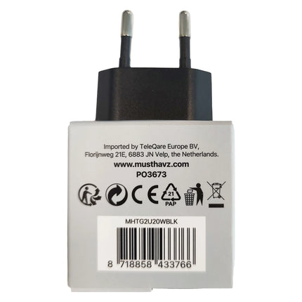 MUSTHAVZ - Charger - USB-C + USB-A - 20 W - Black image