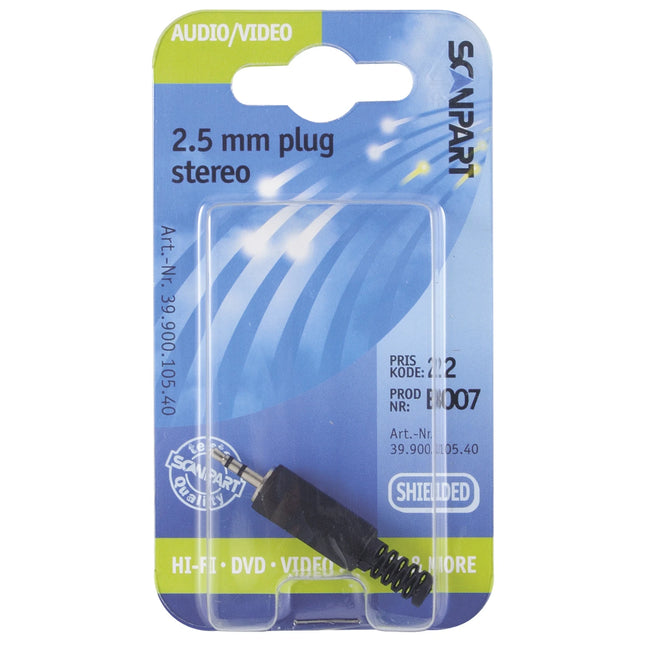 SCANPART - Plug - 2.5 mm Jack (Male) -  - Stereo|3 pole|Soldering part image
