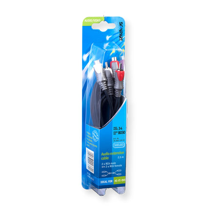 SCANPART - Audio cable - Extension cable - 2 x Tulp (Male) - 2 x Tulp (Female) - 2.5 m image
