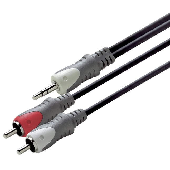 SCANPART - Audio cable - Adapter cable - 3.5 mm Jack (Male) - 2 x Tulp (Male) - 1.5 m image