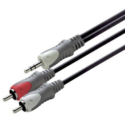 SCANPART - Audio cable - Adapter cable - 3.5 mm Jack (Male) - 2 x Tulp (Male) - 3.0 m image