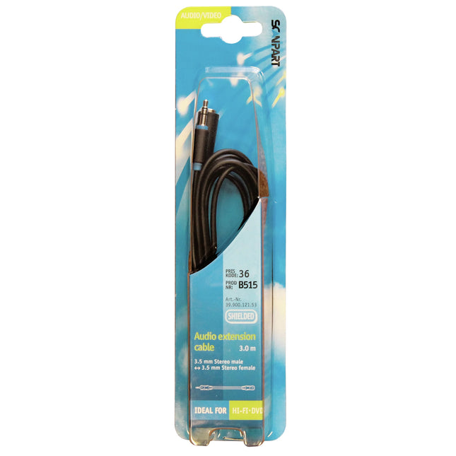 SCANPART - Audio cable - Extension cable - 3.5 mm Jack (Male) - 3.5 mm Jack (Female) - 5.0 m image