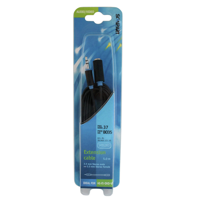 SCANPART - Audio cable - Extension cable - 3.5 mm Jack (Male) - 3.5 mm Jack (Female) - 2.5 m image