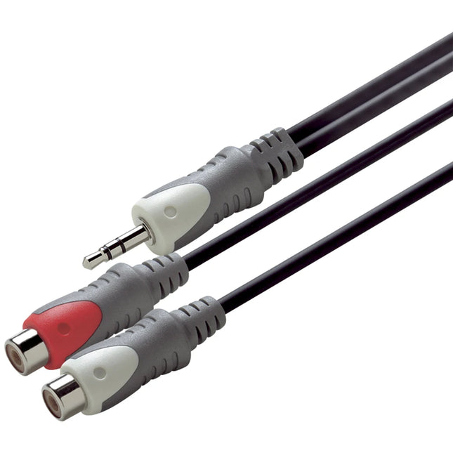 SCANPART - Audio cable - Adapter cable - 3.5 mm Jack (Male) - 2 x Tulp (Female) - 0.2 m image