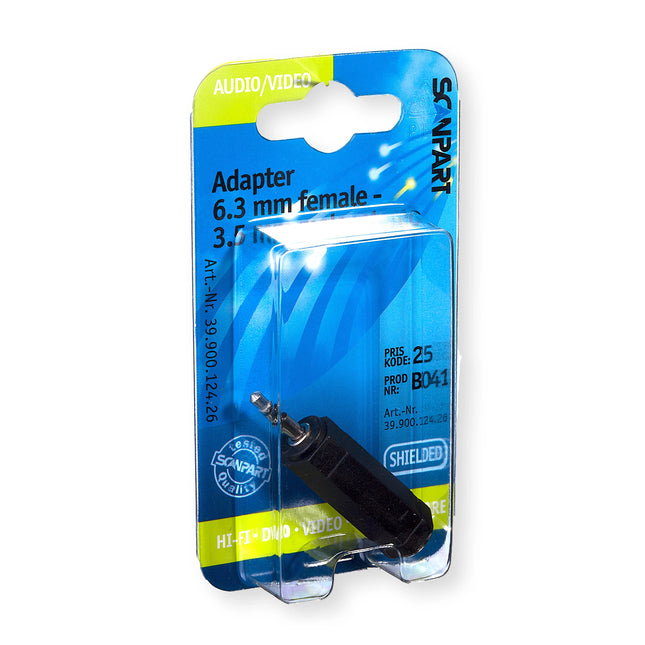 SCANPART - Connector - Adapter - 6.5 mm Jack (Female) - 3.5 mm Jack (Male)   Stereo|3 pole|Headphones Adapater image
