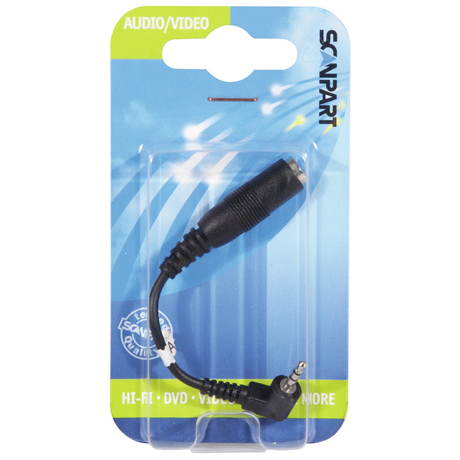 SCANPART - Audio cable - Adapter cable - 2.5 mm Jack (Male) - Angle - 3.5 mm Jack (Female) - 0.1 m image