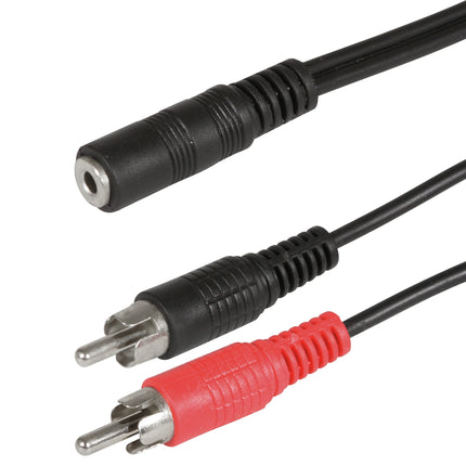 SCANPART - Audio cable - Adapter cable - 3 x Tulp (Male) - 3.5 mm Jack (Female) - 0.2 m image