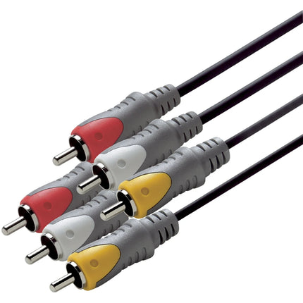SCANPART - Audio- Video Cable - 3 x Tulp (Male) - 3 x Tulp (Male) - 2.5 m image