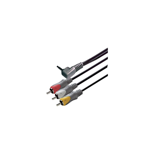 SCANPART - Audio cable - Adapter cable - 3.5 mm Jack (Male) - Angle - 3 x Tulp (Male) - 2.5 m image