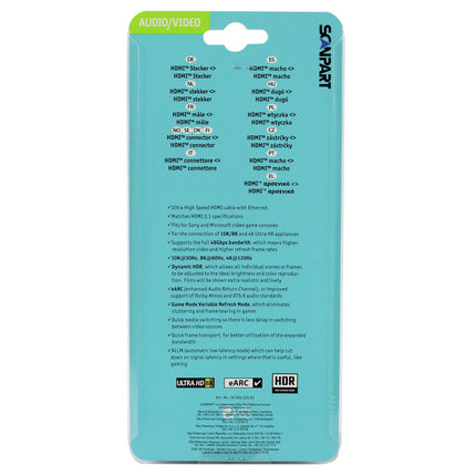 SCANPART - HDMI cable - HDMI (Male) - HDMI (Male) - 3.0 m image