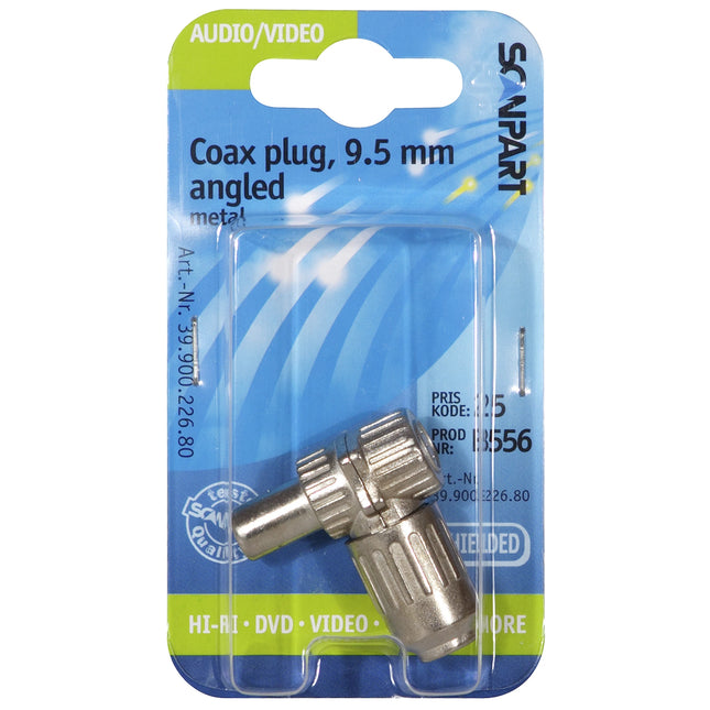 SCANPART - Plug - COAX -  COAX (Male) - Angle - Plug in|Steel|Angle image