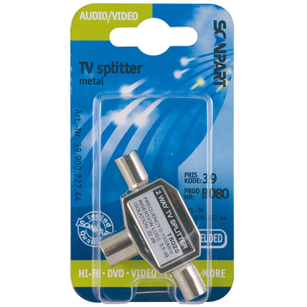 SCANPART - Plug - Adapter - COAX (Female) -  2x COAX (Male) - COAX splitter image
