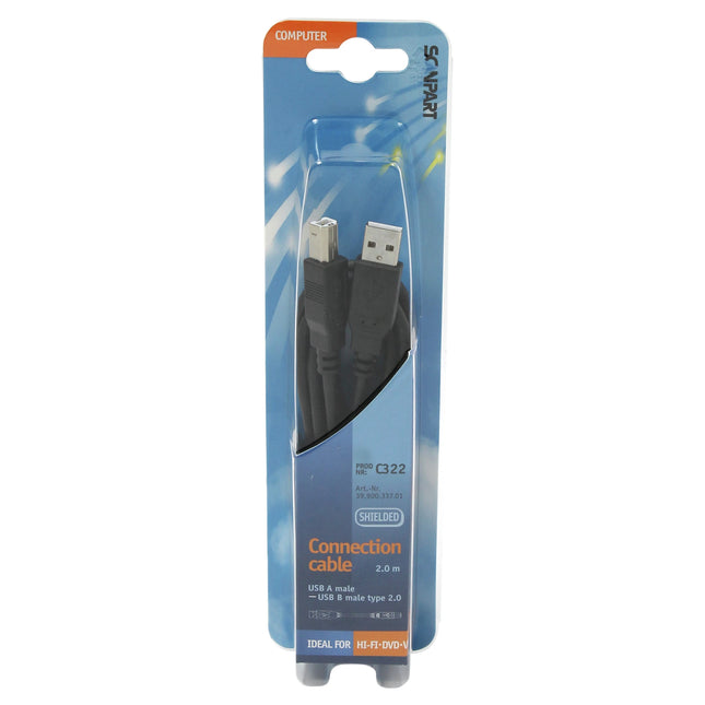 SCANPART - Data cable - Adapter cable - USB-A (Male) - USB-B (Male) - 2.0 m image
