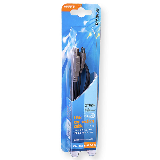 SCANPART - Charging- and Data cable - USB-A (Male) - Mini USB (Male) - 1.5 m image