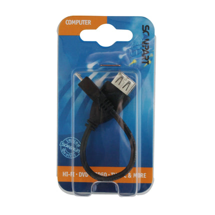 SCANPART - Charging- and Data cable - Adapter cable - Micro USB (Male) - USB-A (Female) - 0.15 m image