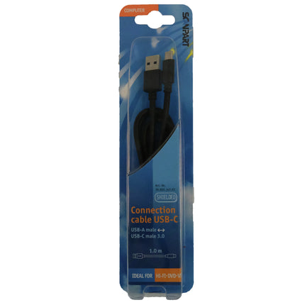 SCANPART - Charging- and Data cable - USB-A (Male) - USB-C (Male) - 1.0 m image